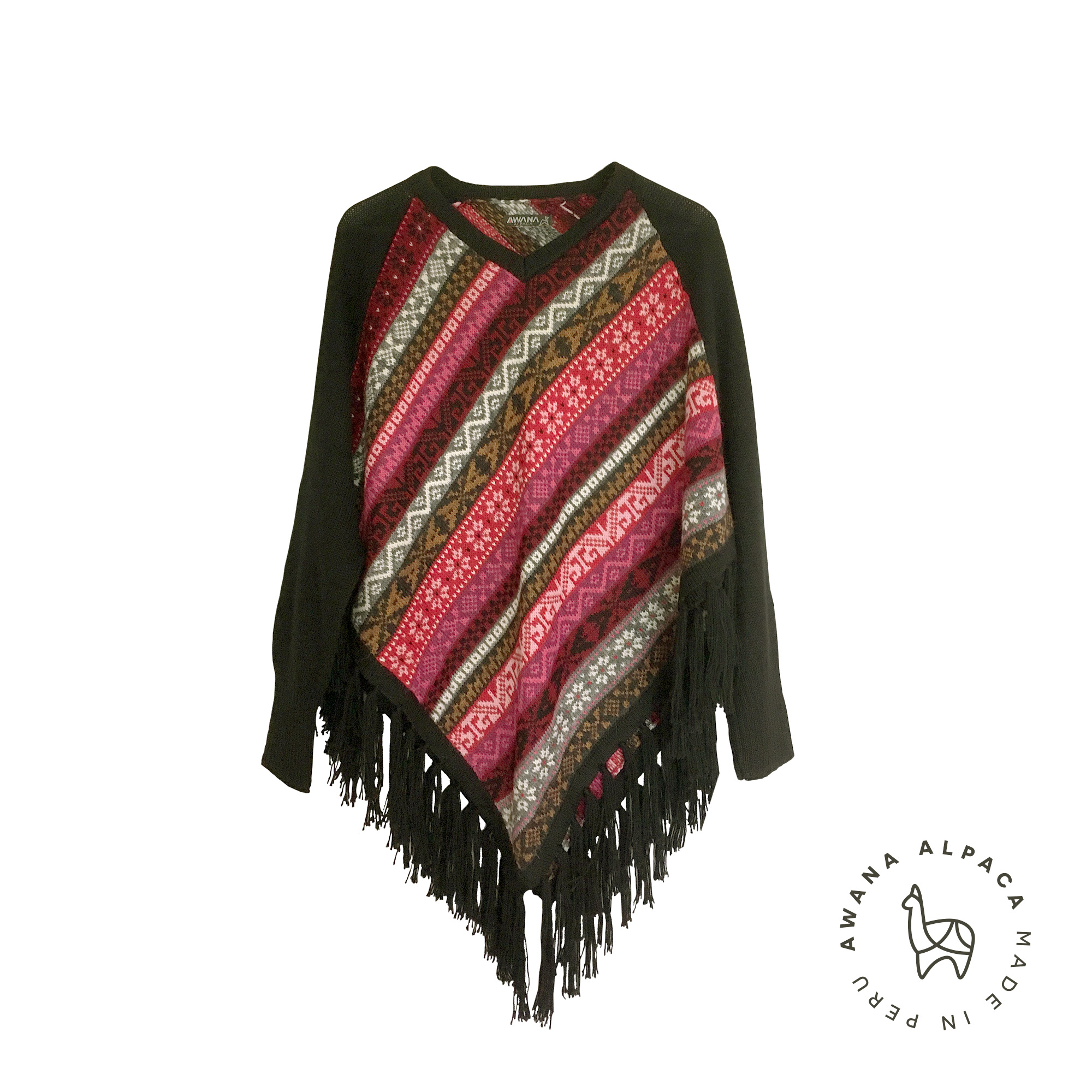 Pull Poncho Taquile Black & Pink - Image 2