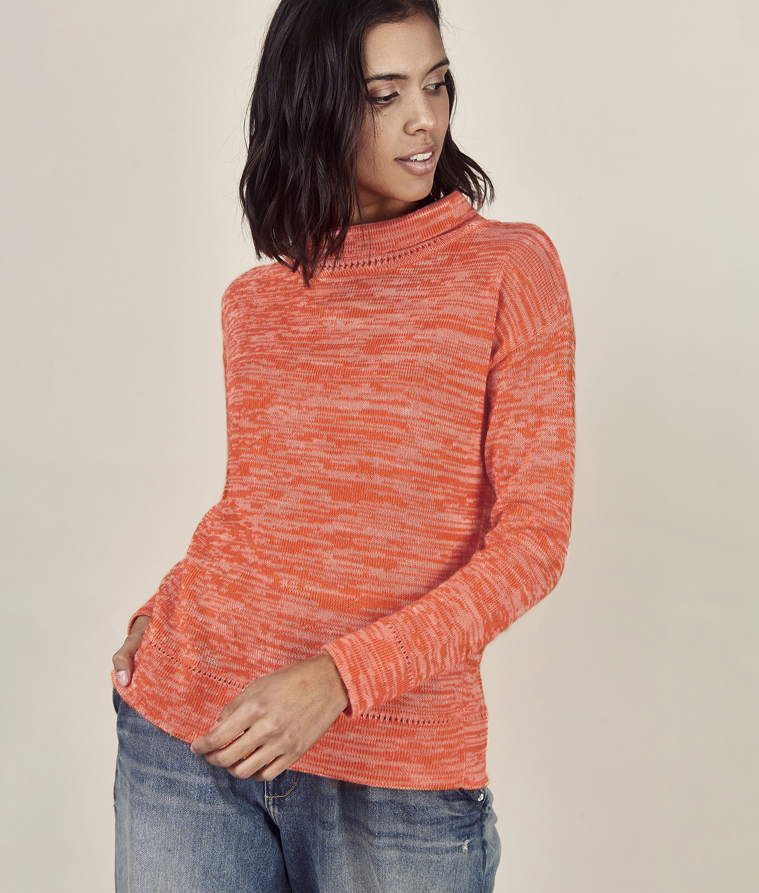 Baby Alpaca Sweater Orange Artistic
