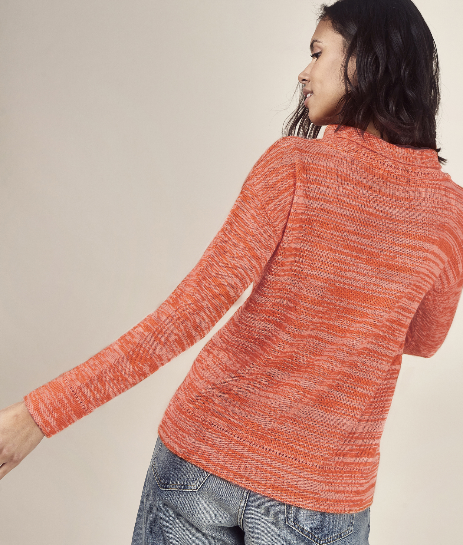 Baby Alpaca Sweater Orange Artistic - Image 2