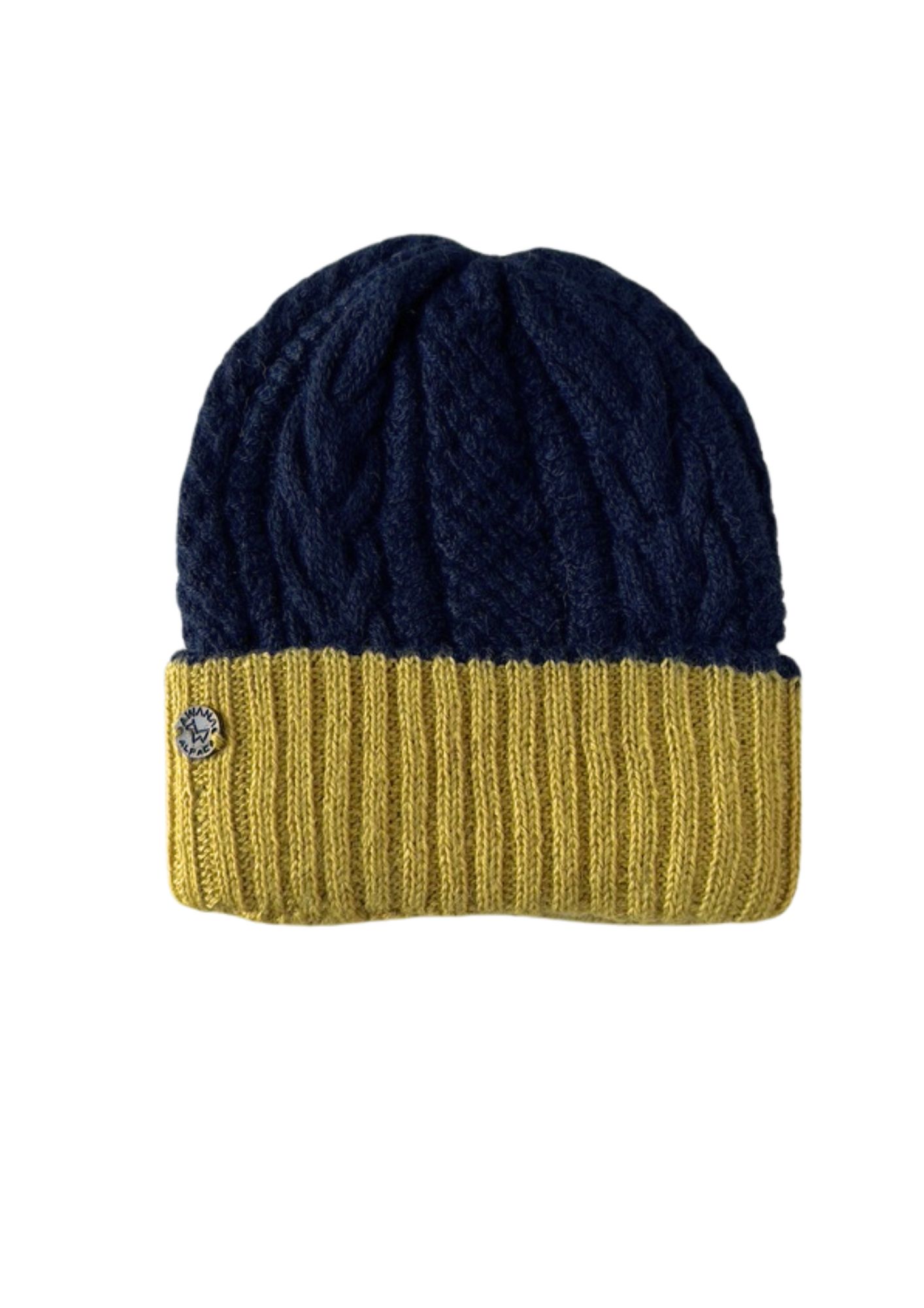 Beanie reversible Yellow & Navy Blue