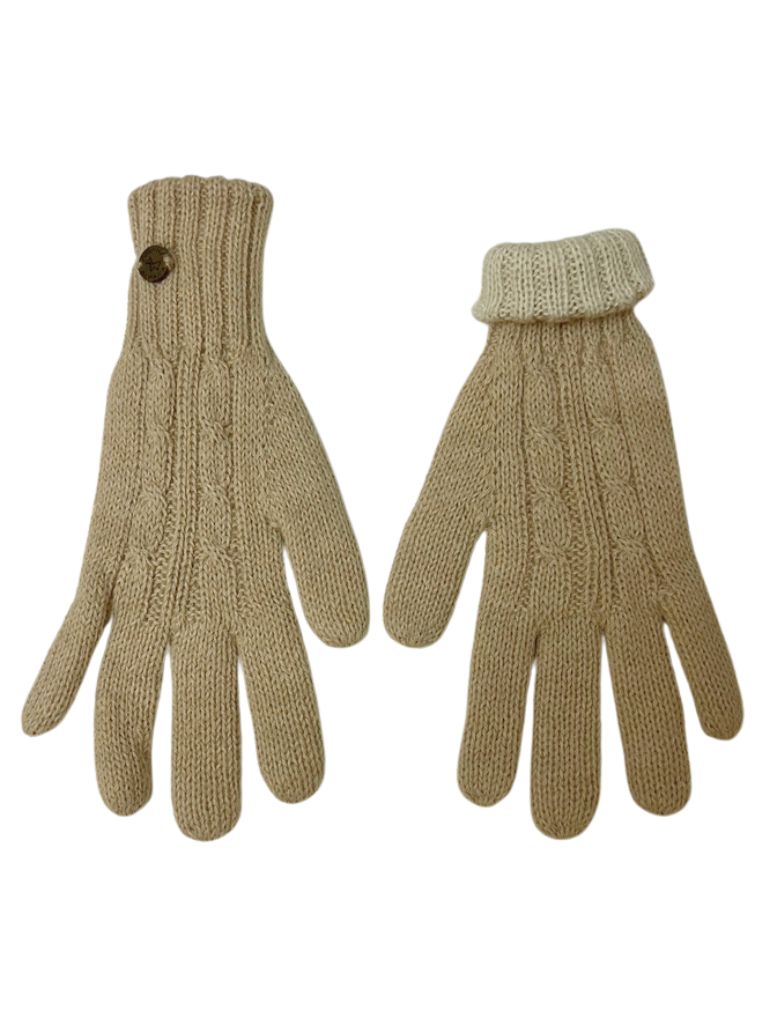 Alpaca reversibles Gloves Beige & White