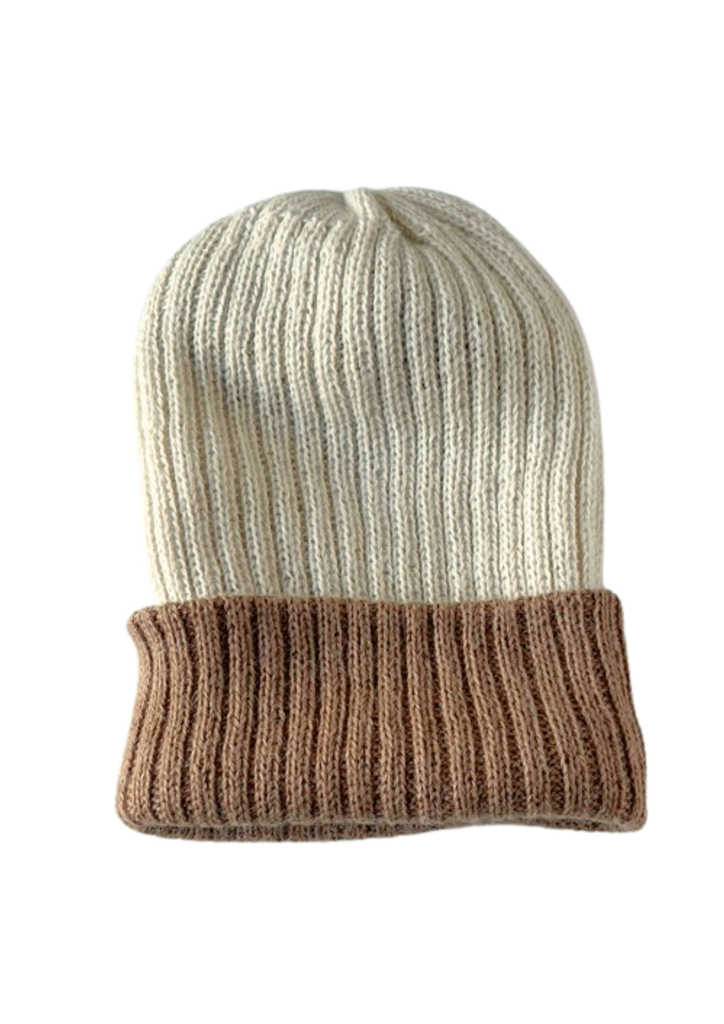 Beanie réversible Genève White & Camel - Image 2