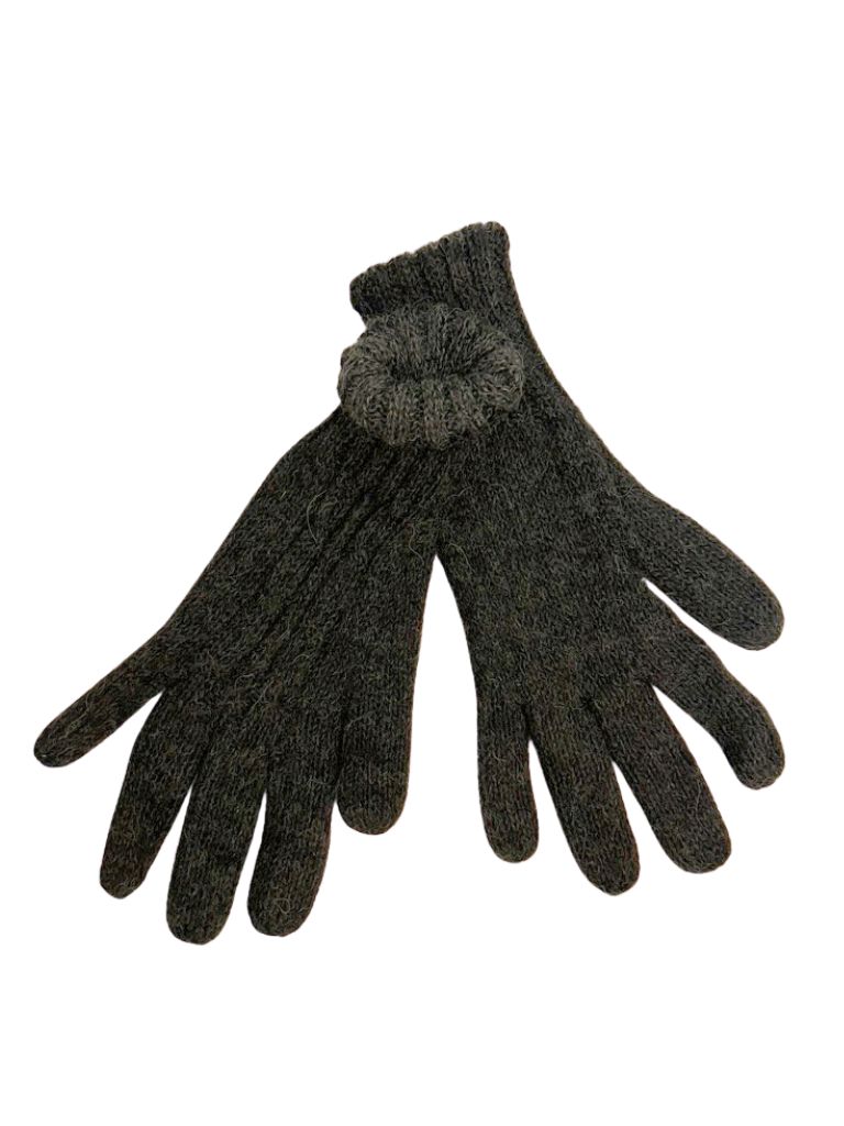 Alpaca Gloves Gray Charcoal & Gray