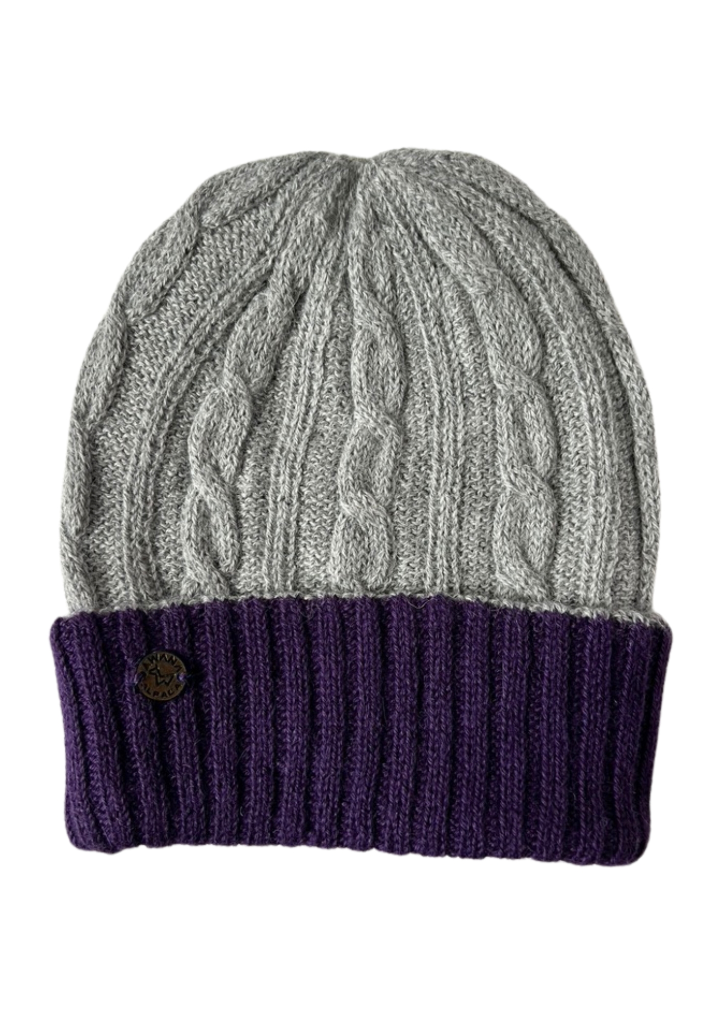 reversible Beanie Violet & Silver Gray - Image 2