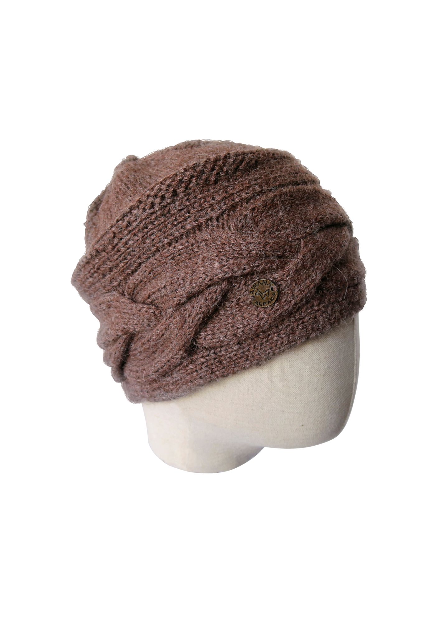 Hat with cable Taupe