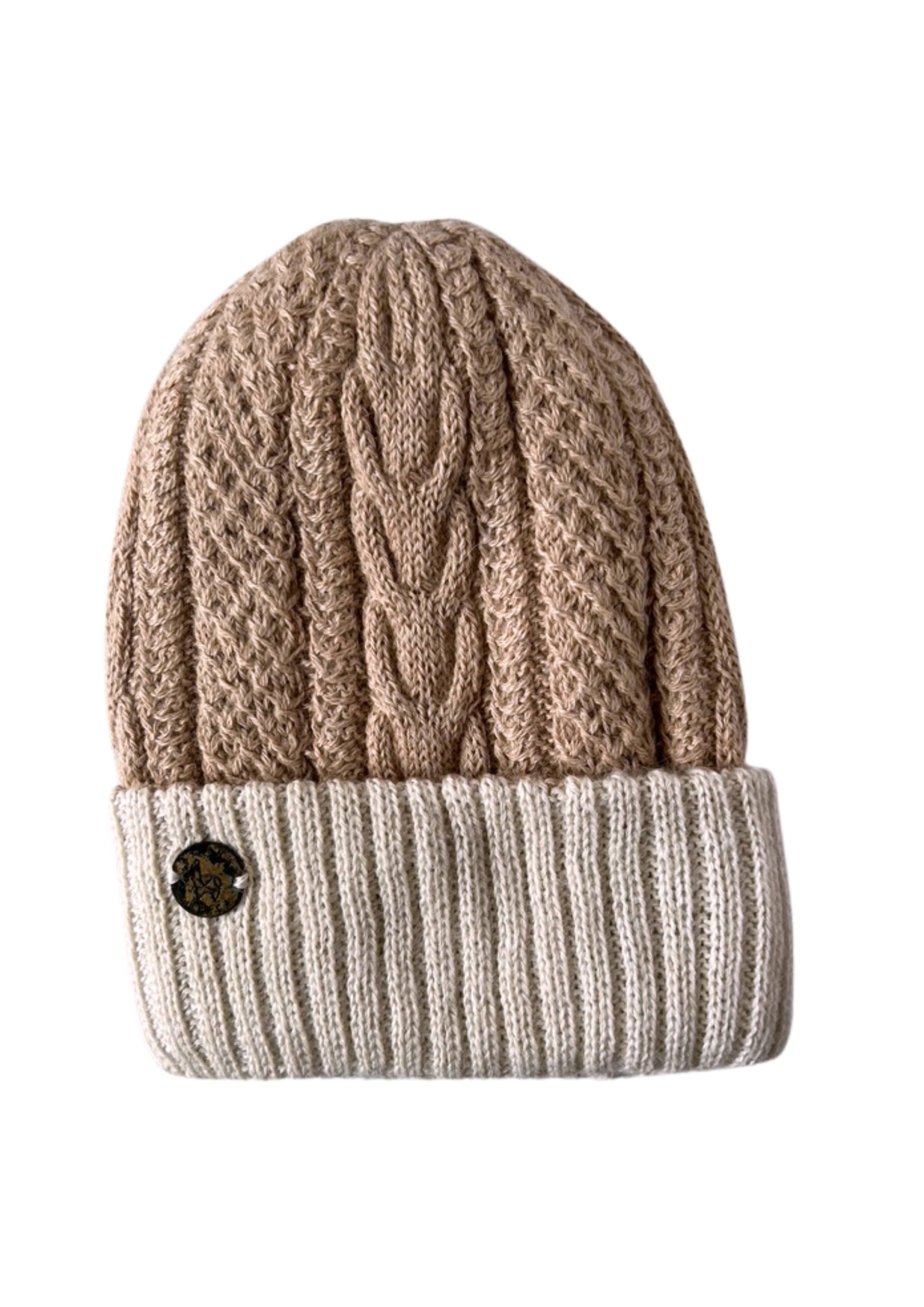 Beanie Beige & White reversible - Image 2