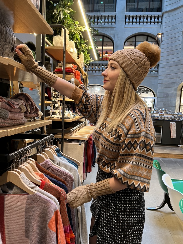 Beanie Camel with pompom