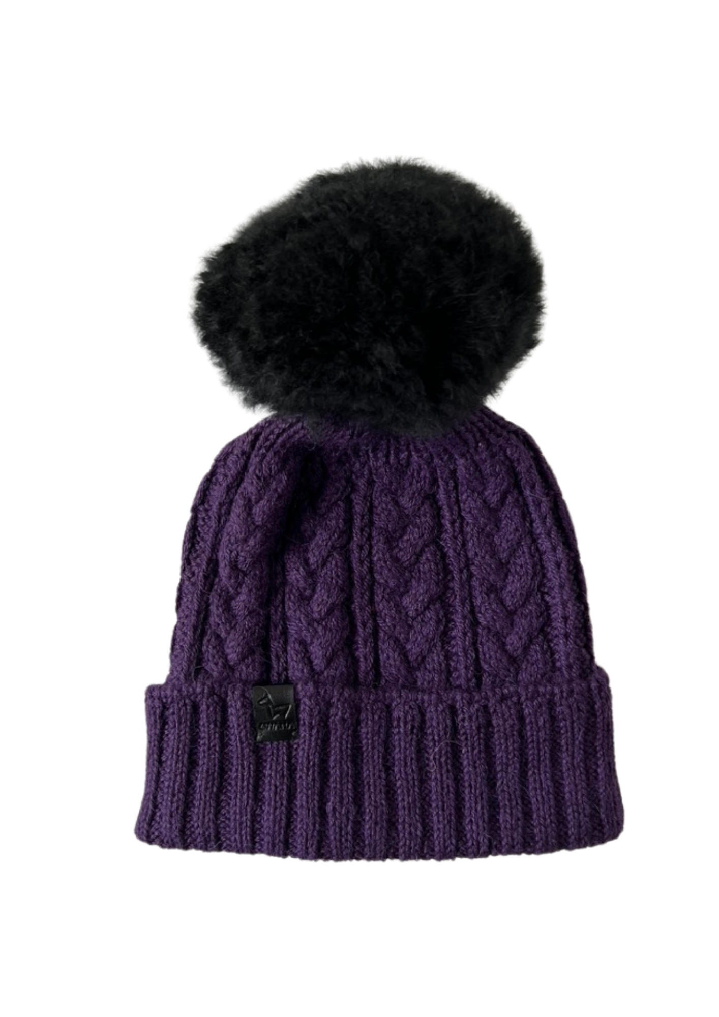 Beanie violet with pompom