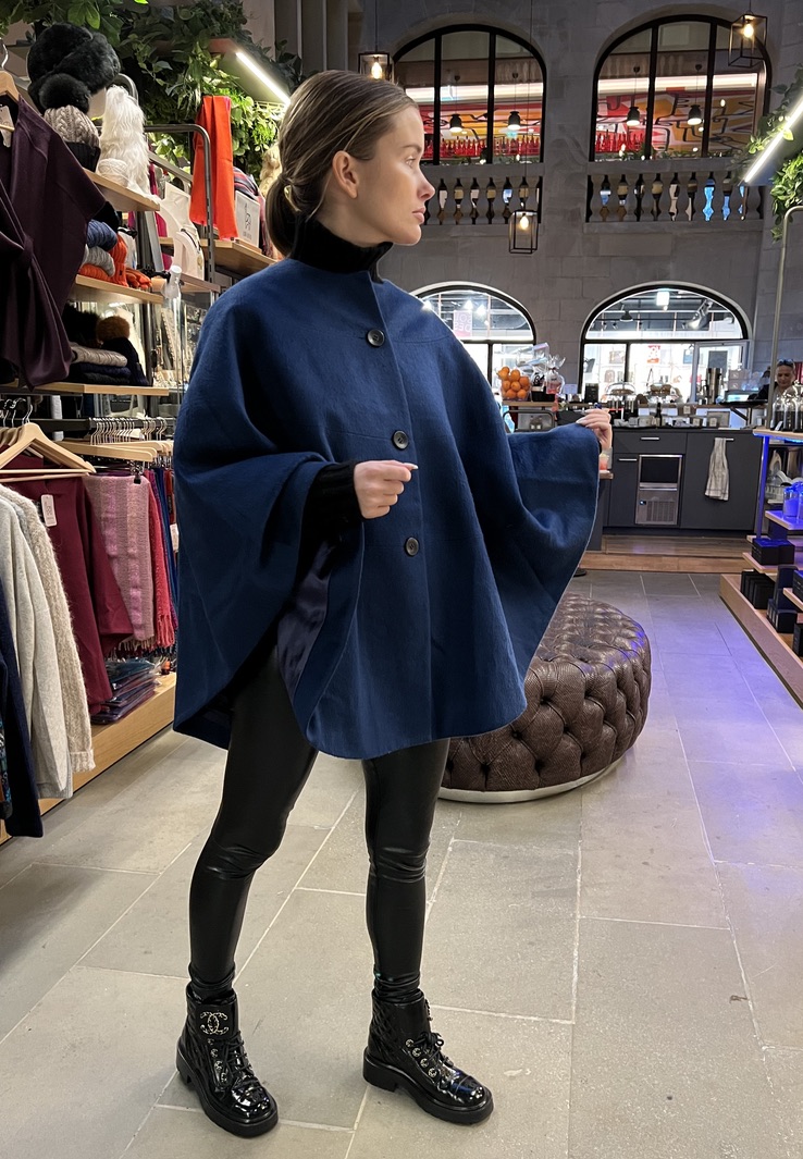 Baby Alpaca Cape Mercedes Blue