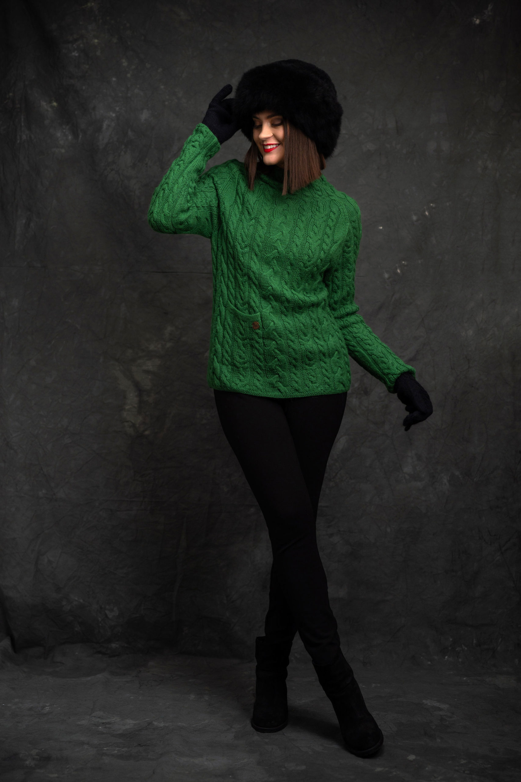 Alpaca Fur Hat Black