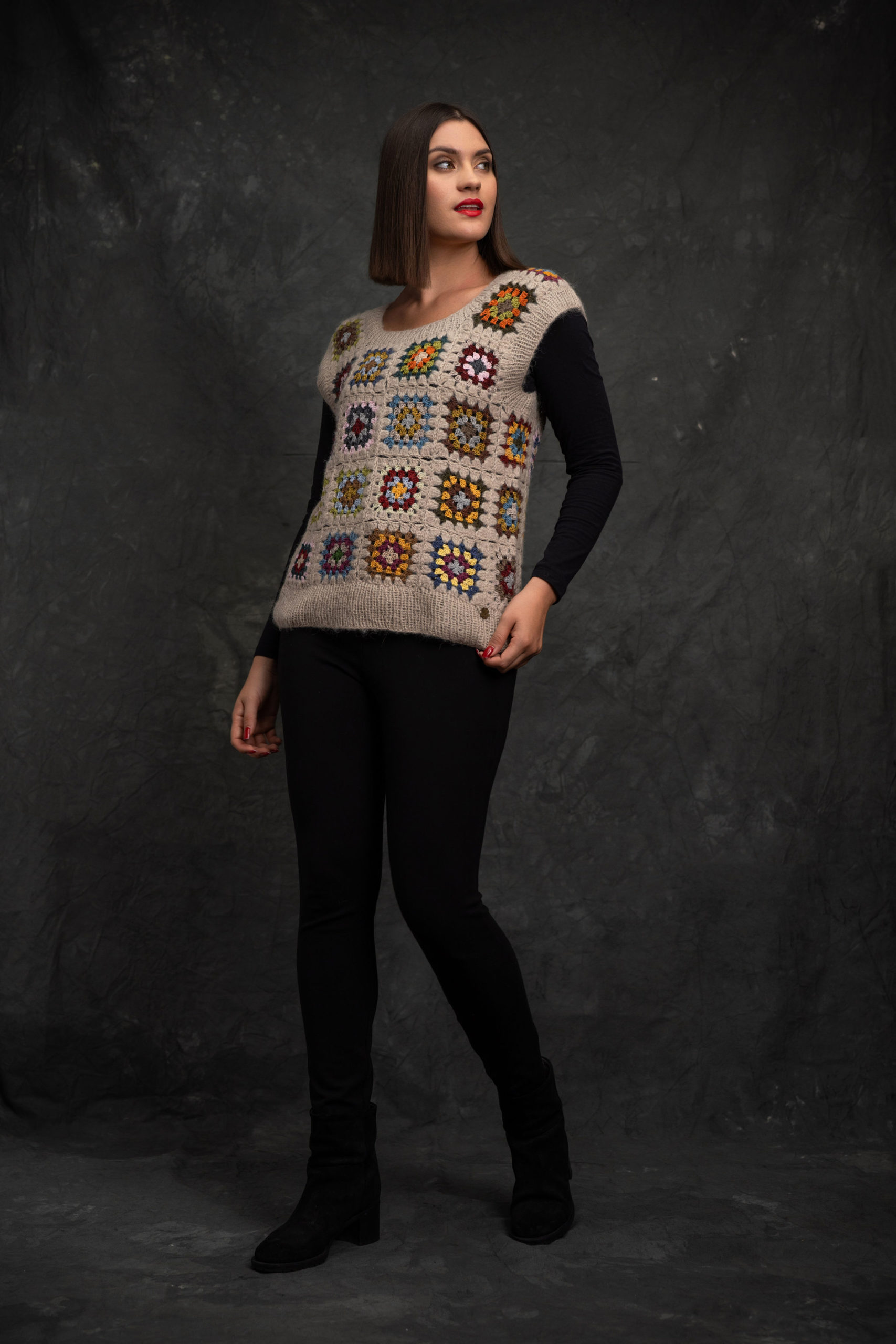 Baby Alpaca Crochet Granny Top - Image 2