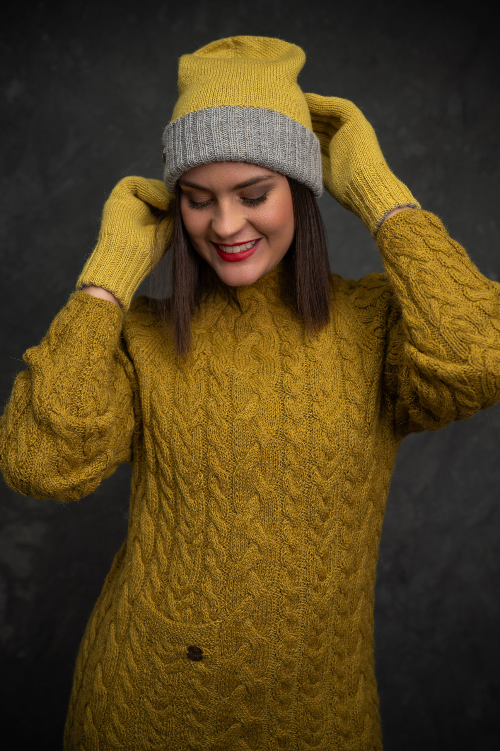 Baby Alpaca Hand Made sweater Yellow - Image 2