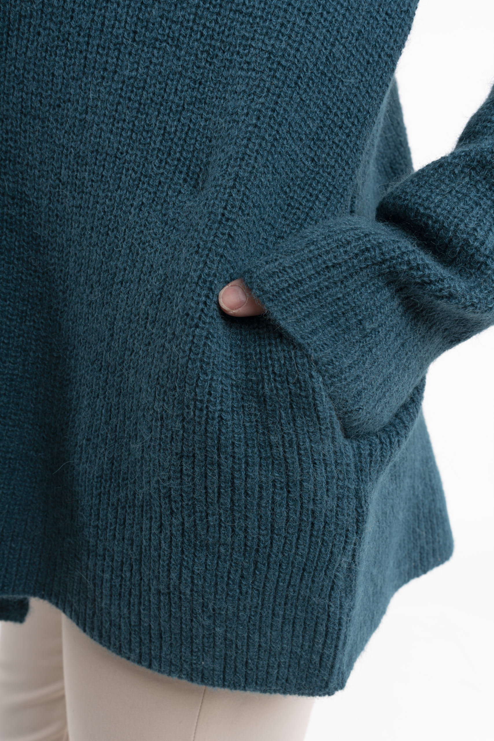 Baby Alpaca Cardigan Turquoise Tulum - Image 3