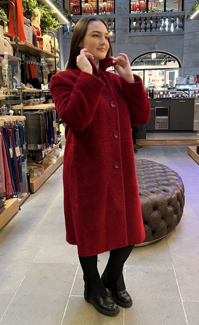 Manteau Alpaga Rouge - Image 2