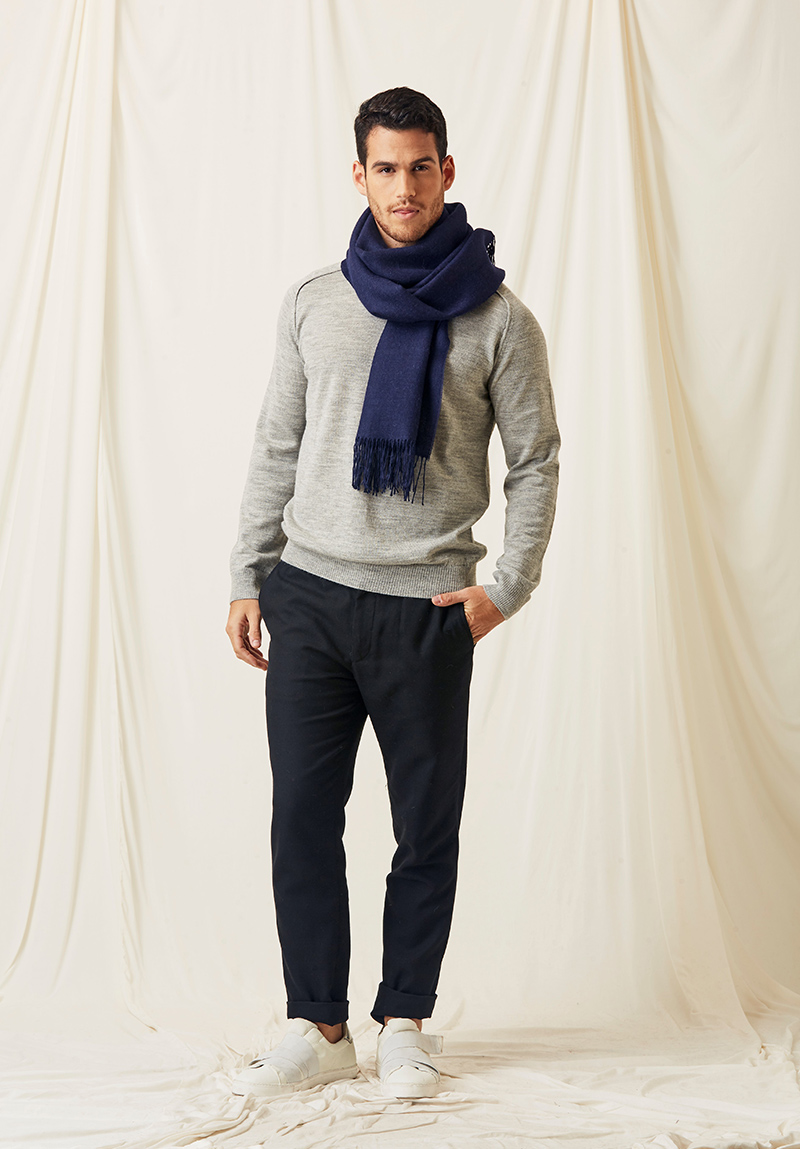 Big Scarf Navy Blue Fabrice