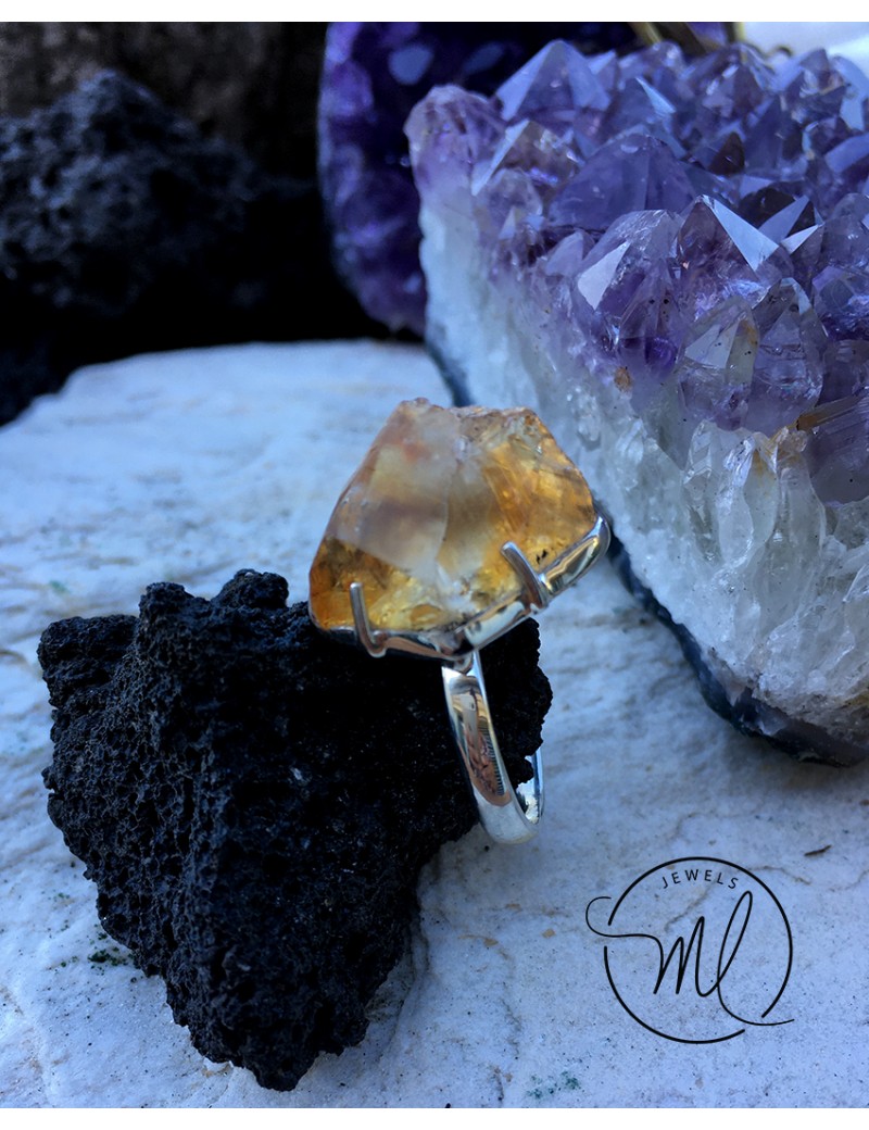 Citrino Druzy Ring