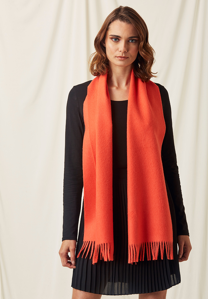 Baby Alpaca Scarf Happy Orange