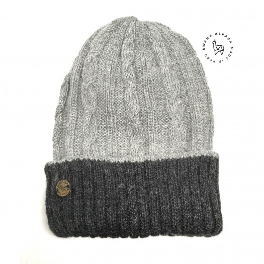 Reversible Beanie Silver & Charcoal