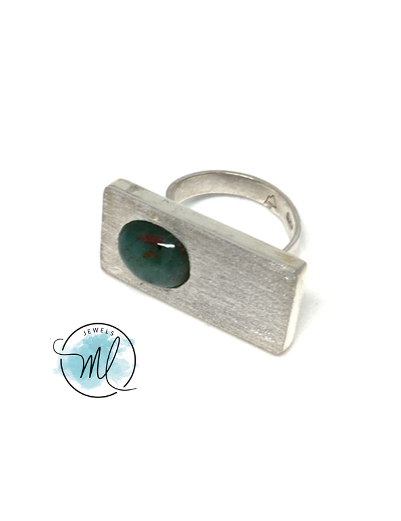 Andean Opal Geometric Ring